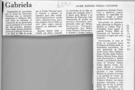 Gabriela  [artículo] Jaime Barros Pérez-Cotapos.
