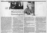 Humanista y genealogista  [artículo] Fernando de la Lastra.
