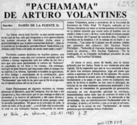 "Pachamama" de Arturo Volantines  [artículo] Darío de la Fuente D.