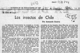 Los insectos de Chile  [artículo] Armando Guerra.