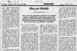Misa por Matilde  [artículo] Jorge Edwards.