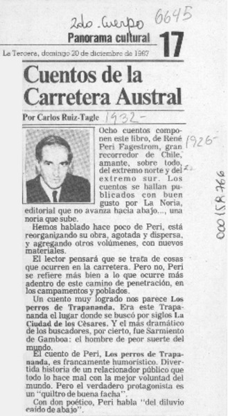 Cuentos de la Carretera Austral  [artículo] Carlos Ruiz-Tagle.