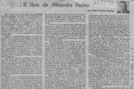 El libro de Alejandro Foxley  [artículo] Raúl Vallejos Guíñez