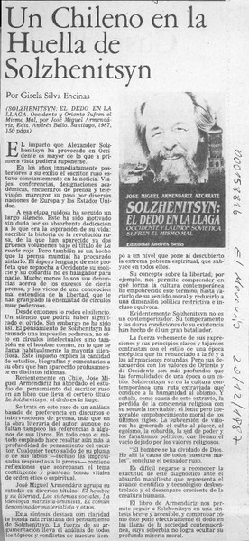 Un chileno en la huella de Solzhenitsyn  [artículo] Gisela Silva Encinas.