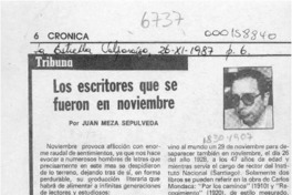 Los escritores que se fueron en noviembre  [artículo] Juan Meza Sepúlveda.