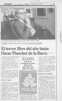 El Tercer libro del año lanza Oscar Pinochet de la Barra  [artículo].