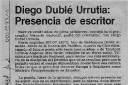 Diego Dublé Urrutia, presencia de escritor  [artículo] León Santoro Funes.