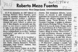 Roberto Meza Fuentes  [artículo] Mario Cánepa Guzmán.
