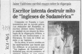 Escritor intenta destruir mito de "ingleses de Sudamérica"  [artículo].