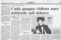 Cada guagua chilena nace debiendo mil dólares  [artículo].