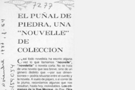 El Puñal de piedra, una "nouvelle" de colección  [artículo].