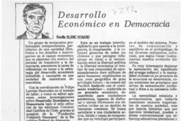 Desarrollo económico en democracia  [artículo] Neville Blanc Renard.