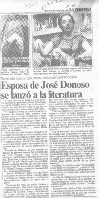 Esposa de José Donoso se lanzó a la literatura