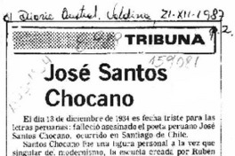 José Santos Chocano  [artículo] Hernán de la Carrera Cruz.