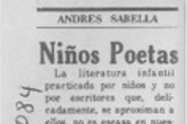 Niños poetas  [artículo] Andrés Sabella.