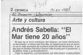 Andrés Sabella, "El mar tiene 20 años"  [artículo] León Santoro Funes.