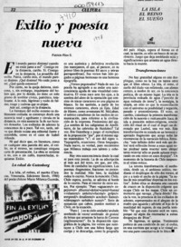 Exilio y poesía nueva  [artículo] Patricio Ríos S.