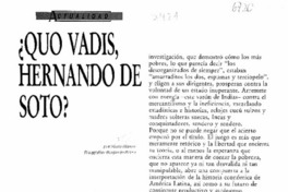 Quo Vadis, Hernando de Soto?  [artículo] Marta Blanco.
