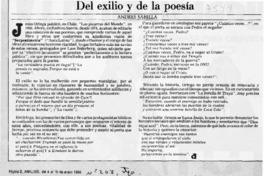 Del exilio y de la poesía  [artículo] Andrés Sabella.