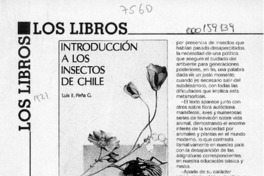Introducción a los insectos de Chile  [artículo] Haroldo Toro.