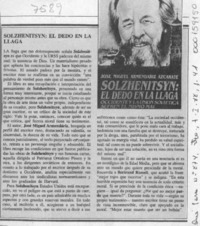 Solzhenitsyn, "El dedo en la llaga"  [artículo]