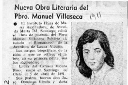 Nueva obra literaria del Pbro. Manuel Villaseca  [artículo].