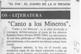 "Canto a los mineros"  [artículo] Luis E. Aguilera.