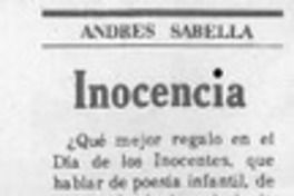 Inocencia  [artículo] Andrés Sabella.