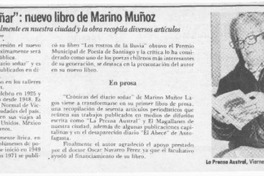 "Crónicas del diario soñar", nuevo libro de Marino Muñoz  [artículo].