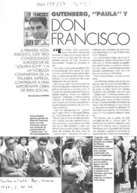 Gutenberg, "Paula" y Don Francisco  [artículo] Graciela Romero.