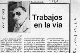 Trabajos en la vía  [artículo] Emilio Oviedo.