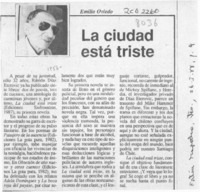 La ciudad está triste  [artículo] Emilio Oviedo.