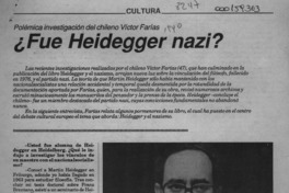 Fue Heidegger nazi?  [artículo] Herman Tertsch.