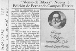 "Alonso de Ribera", nueva edición de Fernando Campos Harriet  [artículo].
