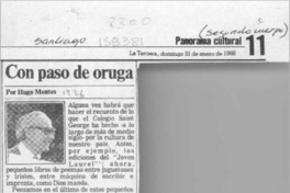 Con paso de oruga  [artículo] Hugo Montes.