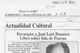 Encargan a José Luis Rosasco libro sobre Isla de Pascua  [artículo].