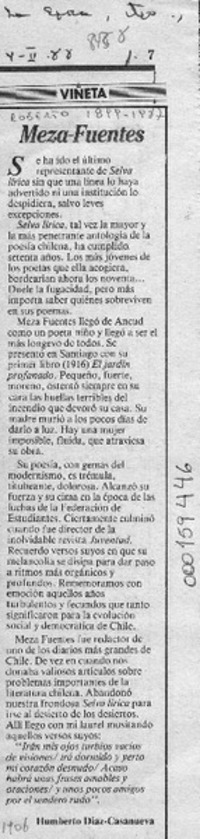Meza Fuentes  [artículo] Humberto Díaz-Casanueva.