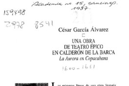 Una obra de teatro épico en Calderón de la Barca  [artículo] César García Alvarez.