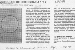Fascículos de ortografía 1 y 2  [artículo] Gerardo Ruiz Betancur.