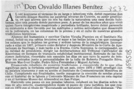 Don Osvaldo Illanes Benítez  [artículo] Hermelo Arabena Williams.