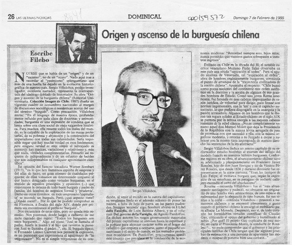 Origen y ascenso de la burguesía chilena  [artículo] Filebo.