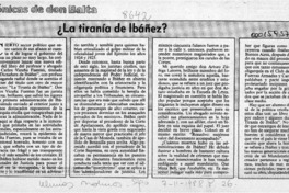 La Tiranía de Ibáñez?  [artículo] Baltazar Castro.