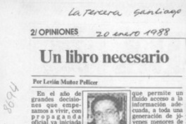 Un libro necesario  [artículo] Levián Muñoz Pellicer.