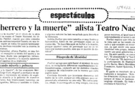 "El Herrero y la muerte" alista Teatro Nacional  [artículo].