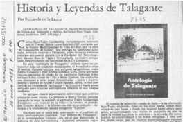 Historia y leyendas de Talagante  [artículo] Fernando de la Lastra.
