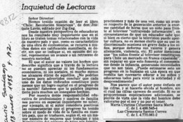 Inquietud de lectoras  [artículo] María Cristina Cifuentes Santa María [y] Luz Clemencia Santos Correa.
