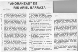 "Añoranzas" de Iris Ariel Barraza  [artículo] Tránsito.
