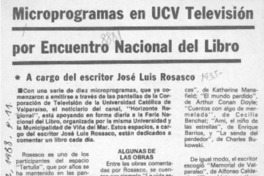 Microprogramas en UCV televisión por Encuentro Nacional del Libro  [artículo].