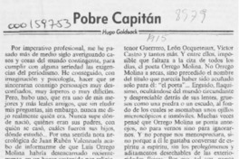 Pobre capitán  [artículo] Hugo Goldsack.