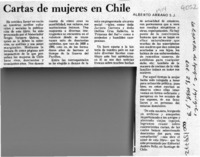 Cartas de mujeres en Chile  [artículo] Alberto Arraño.